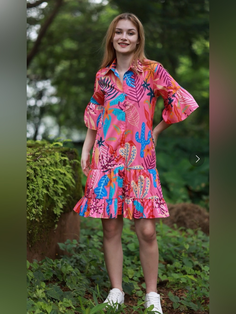 Maude Vivante Pink Palms Zara Dress